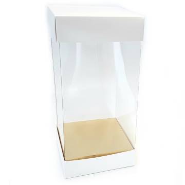SCATOLA QUADRATA PER UOVA TRASPARENTE CM 12X12 H25
